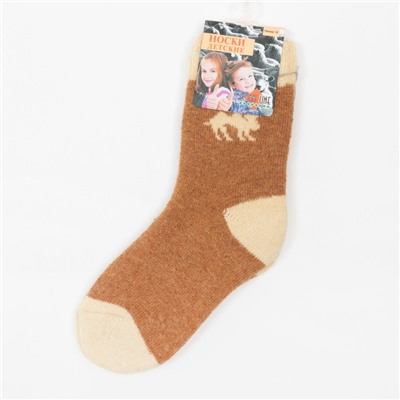 Носки детские с верблюжьей шерстью, цвет ореховый, р-р 18 (6-8 лет)